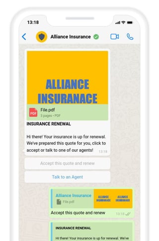 Insurance policy renewal notification