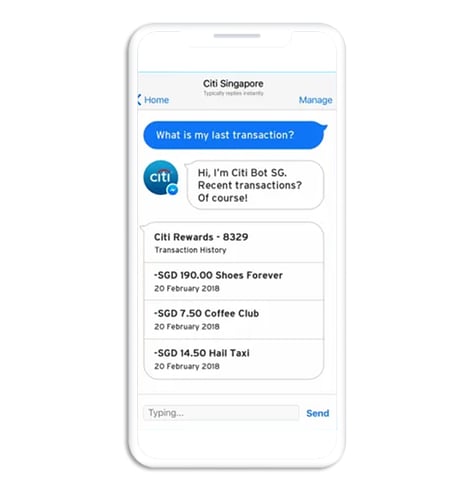 blogCiti Bank messenger chatbot 