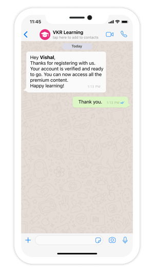 Account update WhatsApp template