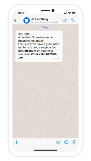 Discount Offer WhatsApp Template