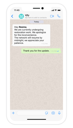 Issue resolution WhatsApp Message Template