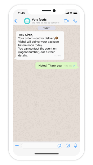 Shipping update WhatsApp Template