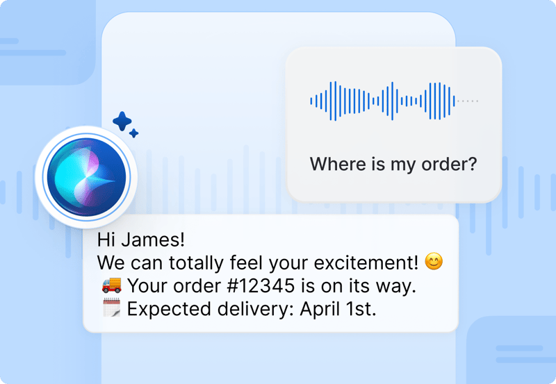 Order tracking with voice-powered AI customer service agent