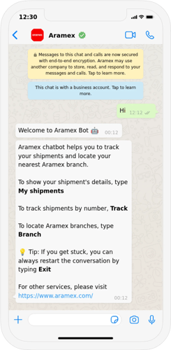 Aramex WhatsApp Bot