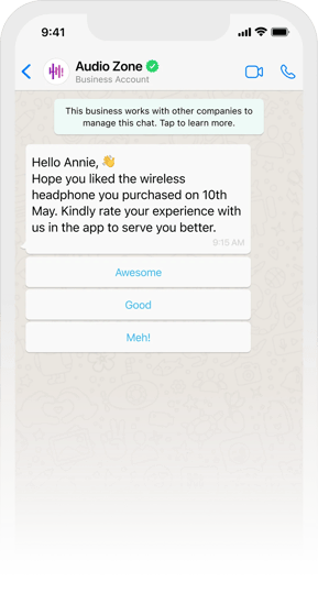 How to increase repeat sales on WhatsApp - Encourage Customer Feedback 