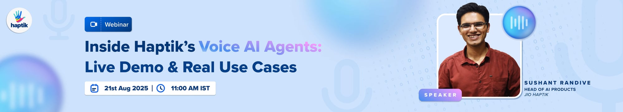 Inside Haptik’s Voice AI Agents_ Live Demo & Real Use Cases - Website Banner