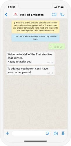 Mall of the Emirates WhatsApp Chatbot