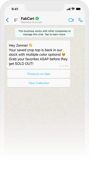 how to increase repeat sales on WhatsApp - Personalized proactive Messaging