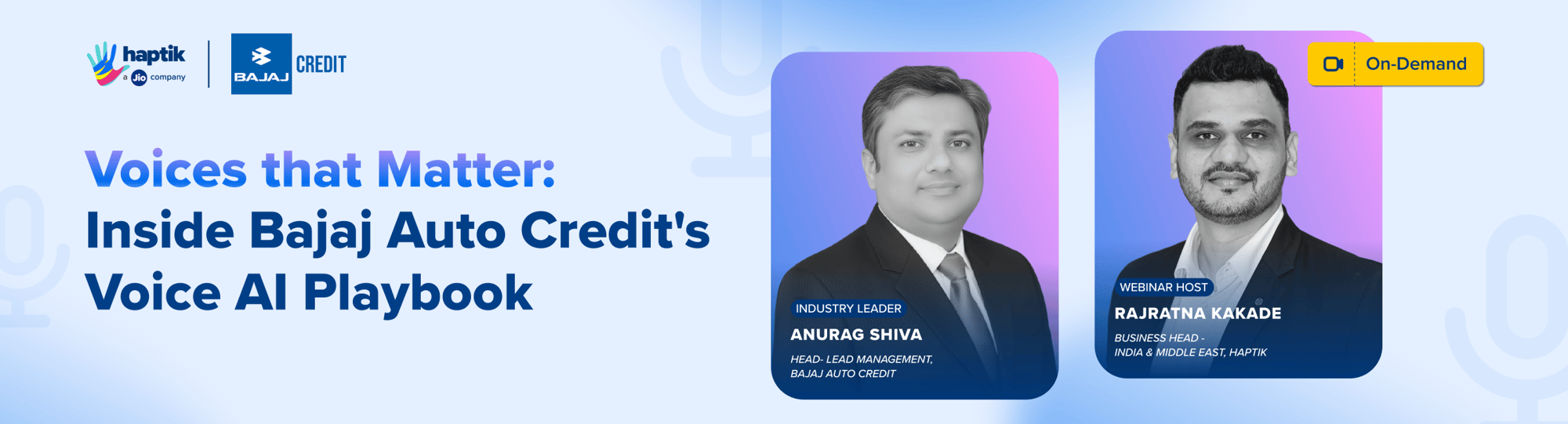 Voices that Matter_ Inside Bajaj Auto Credits Voice AI Playbook- Website Banner On Demand Voices that Matter_ Inside Bajaj Auto Credits Voice AI Playbook- Website Banner On Demand