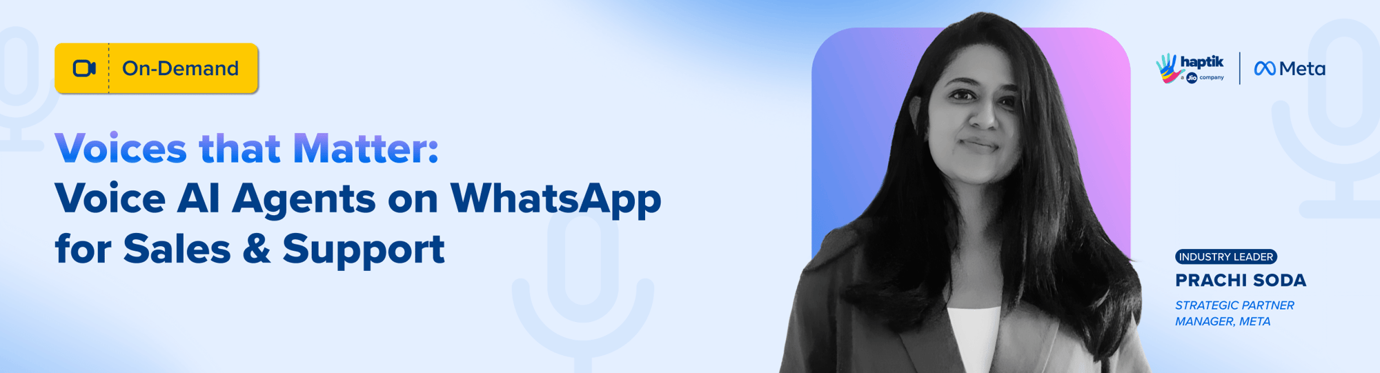 Voices that Matter_ Voice AI Agents on WhatsApp for Sales & Support - Website Banner - On Demand (1)