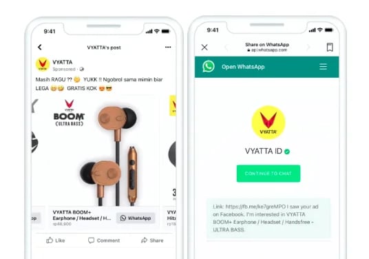 Conversational Commerce - Click to WhatsApp Ads example 1