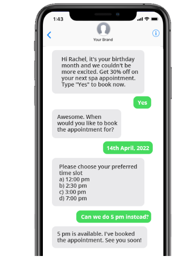 Engagement via SMS chatbot